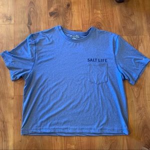 Gray/blue salt life short sleeve shirt
